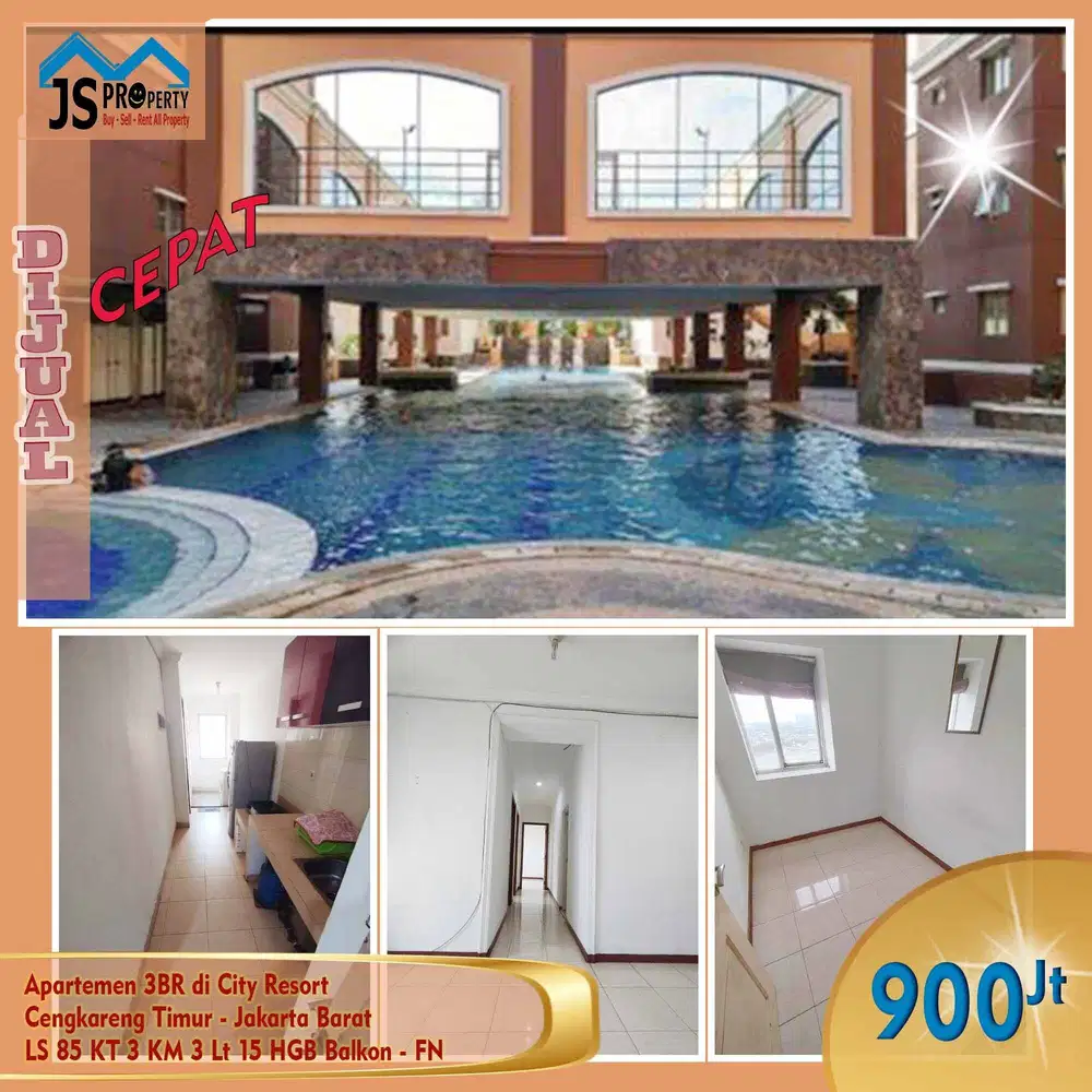 DIJUAL Apartemen 3BR di City Resort Cengkareng - Jakarta Barat - FN