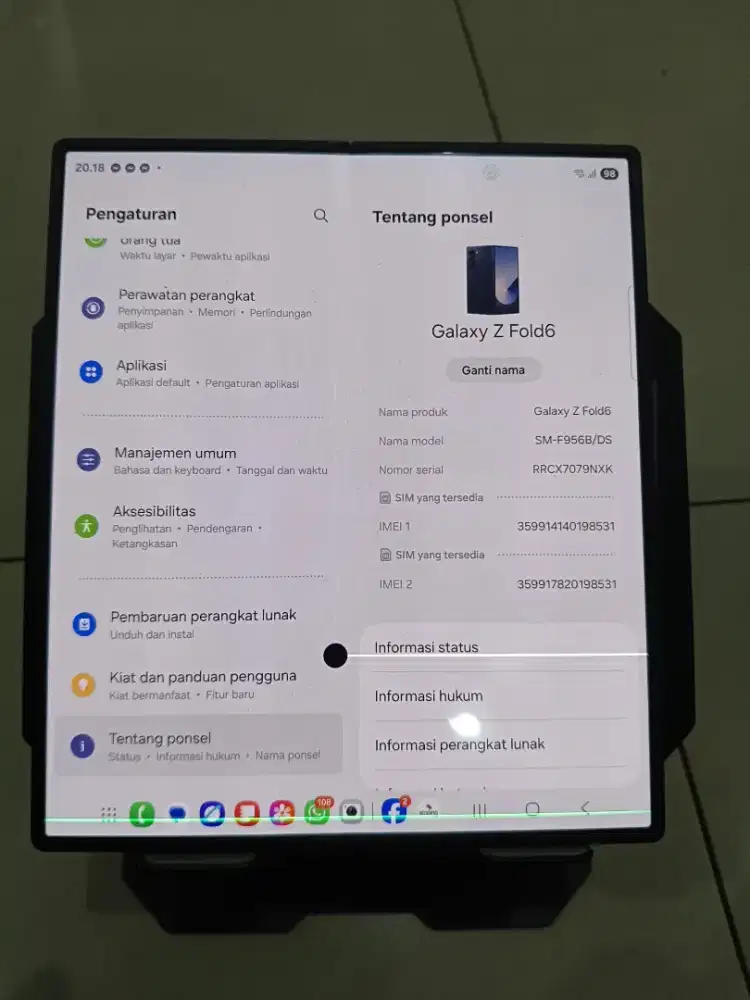 SAMSUNG GALAXY Z FOLD6 RAM 12/512 MINUS