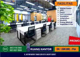 Disewakan Service Office di Jl Utama Hayam wuruk Jakbar : kapasitas 8 Pax IDR 1