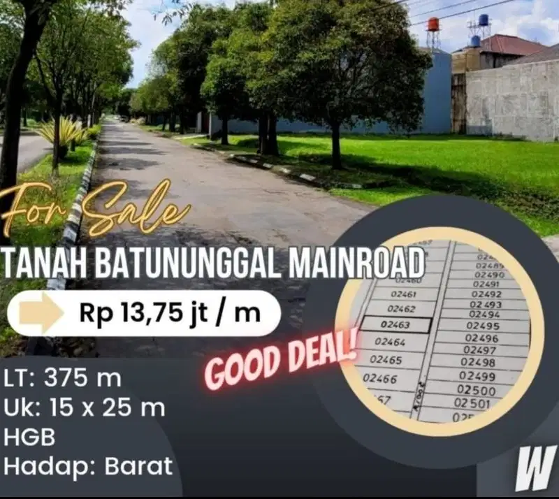 murah  tanah mainroad batununggal indah bandung