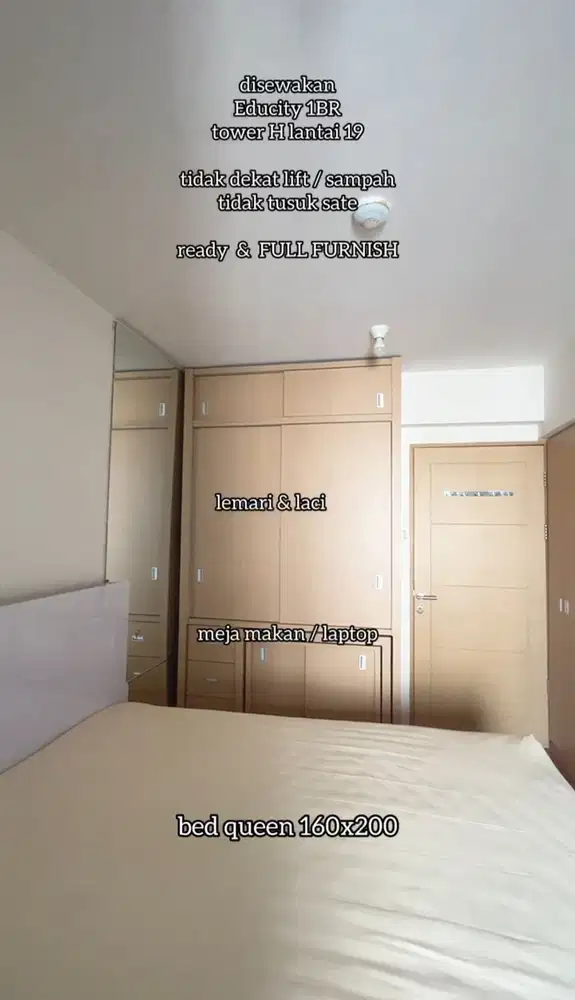 EDUCITY Studio Furnish dekat ITS, WM, Mulyosari