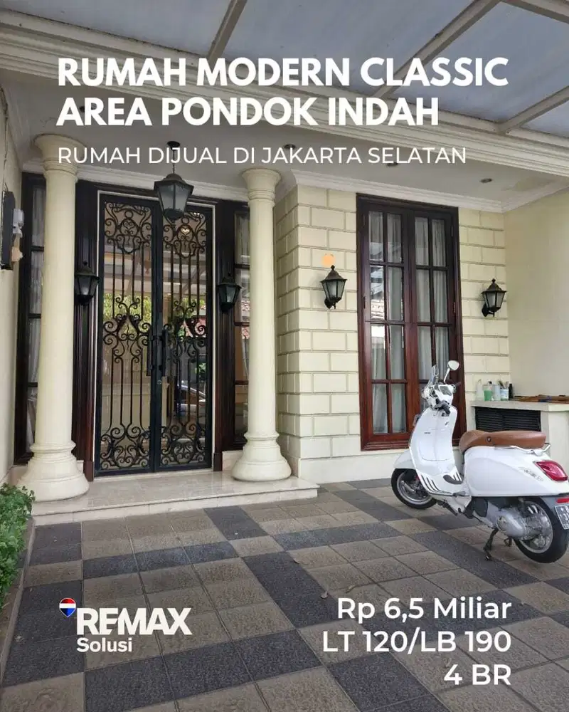 DIJUAL RUMAH MODERN CLASSIC AREA PONDOK INDAH MALL JAKARTA SELATAN