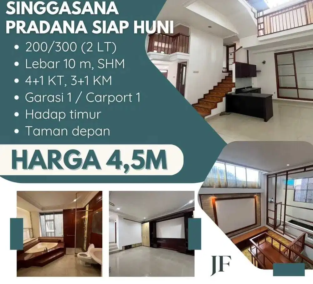 Termurah! Rumah siap huni 2 Lantai di Singgasana pradana