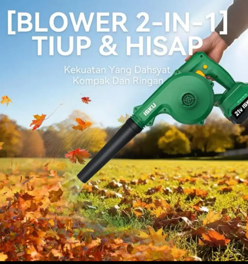 Diskon Blower / Vacuum Cordless Isku 21v, 2 in 1 blower dan vacuum