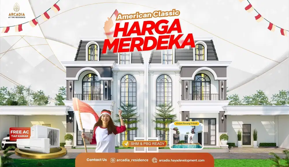 Rumah 3 Lantai Cluster Mewah American Classic di Sleman