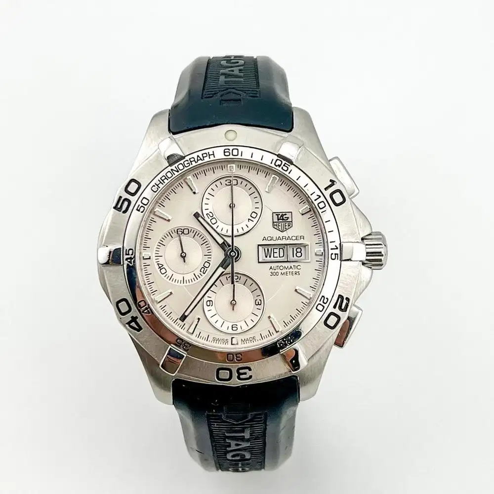 TAG Heuer Aquaracer Chronograph Day date White dial CAF2011