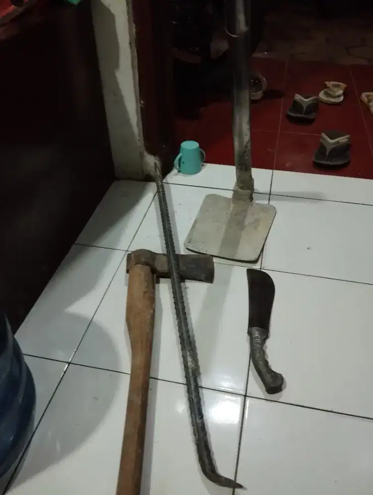 Cangkul gagang full besi tebal dll