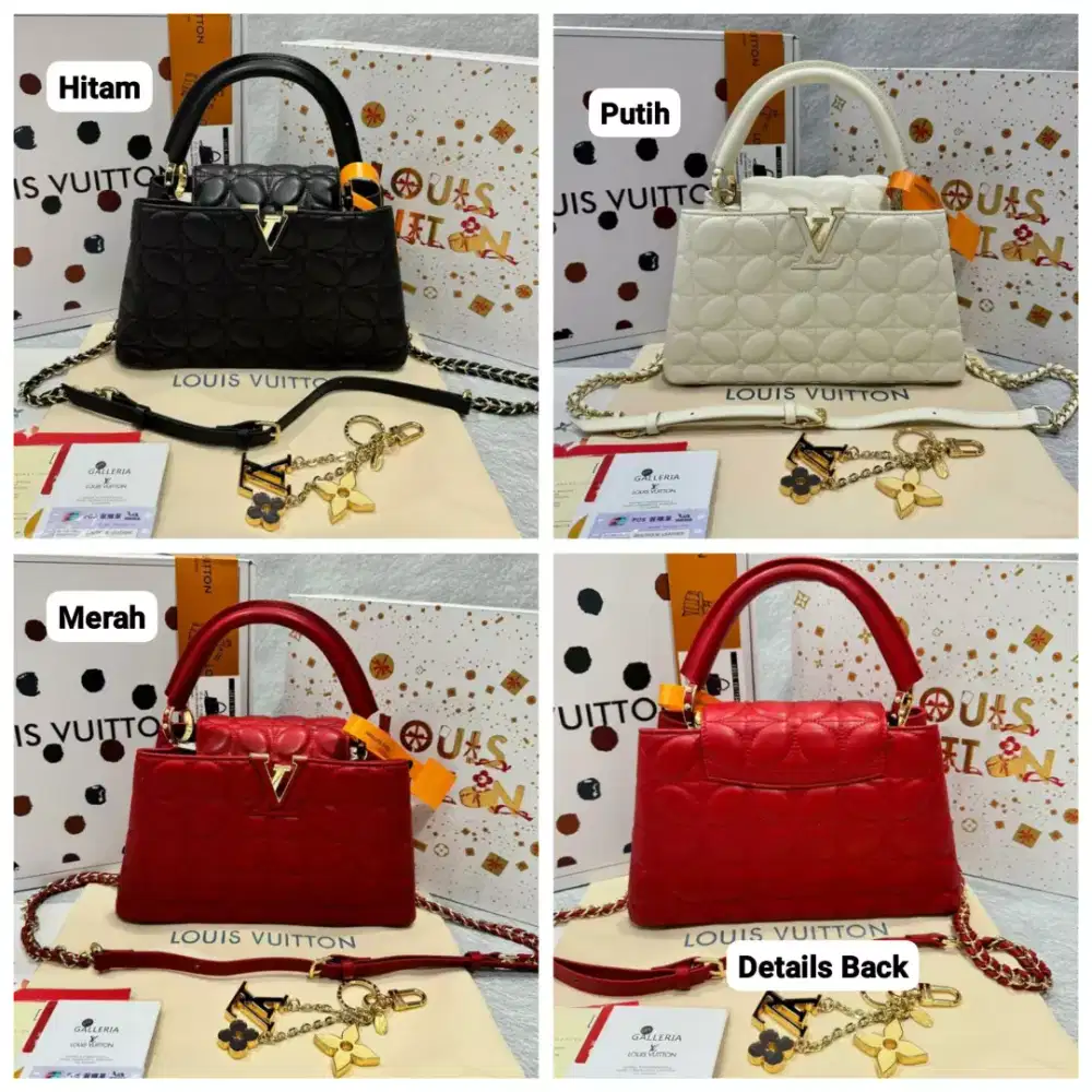 TAS LV CAPUCINES EAST WEST MEDIUM SIZE MONOGRAM FLOWER LEATHER