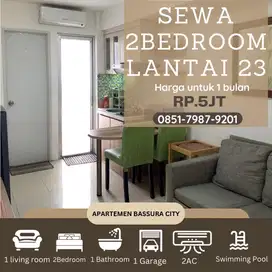 2 kamar sewa atas mall full furnished apartemen bassura city