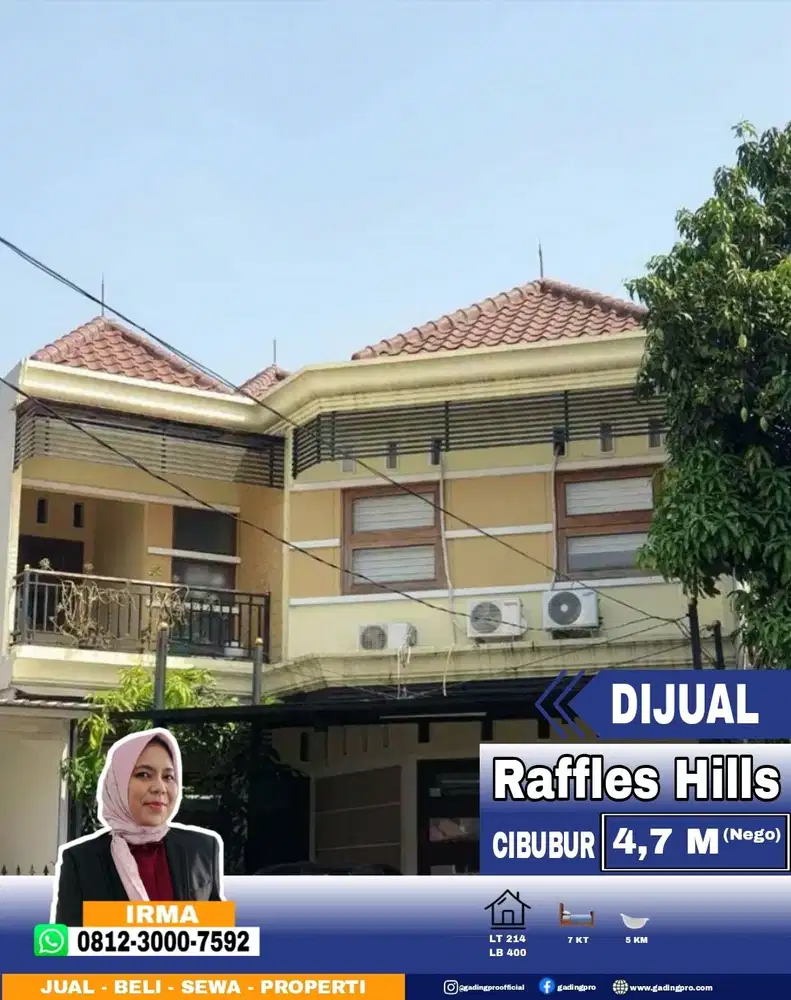 Dijual Rumah Semi Furnished Raffles Hills Cibubur Siap Huni