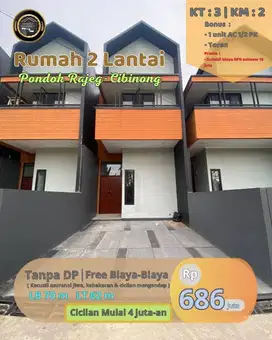 Rumah Dijual 2 Lantai Selangkah ke Stasiun Pondok Rajeg
