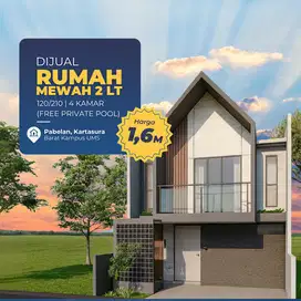 Dijual Rumah Mewah 2 Lantai 120/210 di Pabelan Kartasura – 4KT + Private Pool, Harga 1,6M