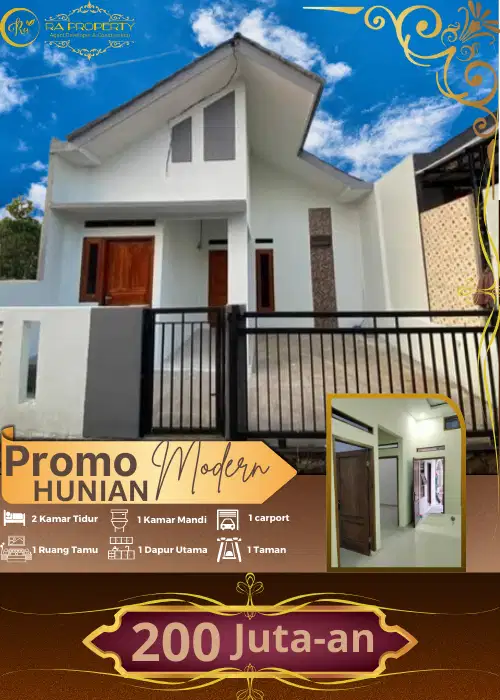 Hunian modern 2 kamar 200 jutaan akses strategis 10 menit dari stasiun