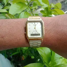 Jam Tangan Casio AQ230 gold nego