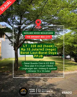 Kavling Hook 228m² The Eminent dekat ICE BSD City