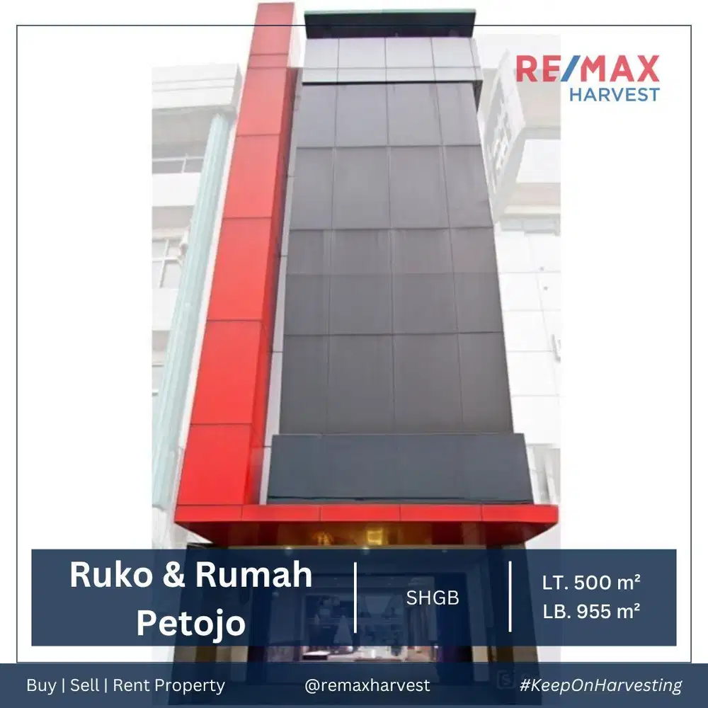 RUKO DENGAN RUMAH TINGGAL LUAS 500 METER, ADA LIFT DI PETOJO JAKPUS