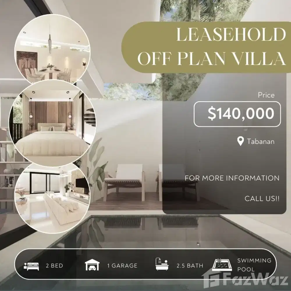 2 Bedroom Villa for sale in , Bali