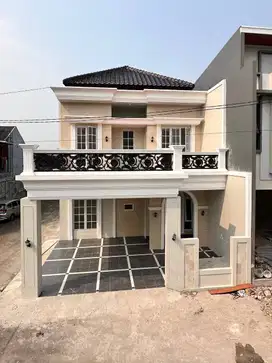 Rumah Mewah Siap Huni Akses Jalan Luas 10 Menit ke Stasiun Depok Baru