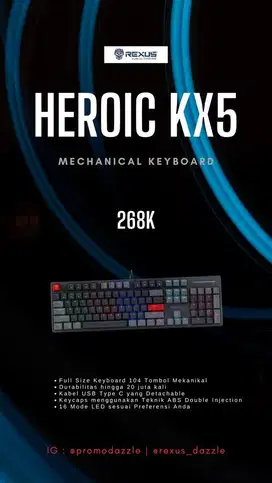 Keyboard gaming mechanical heroic KX5