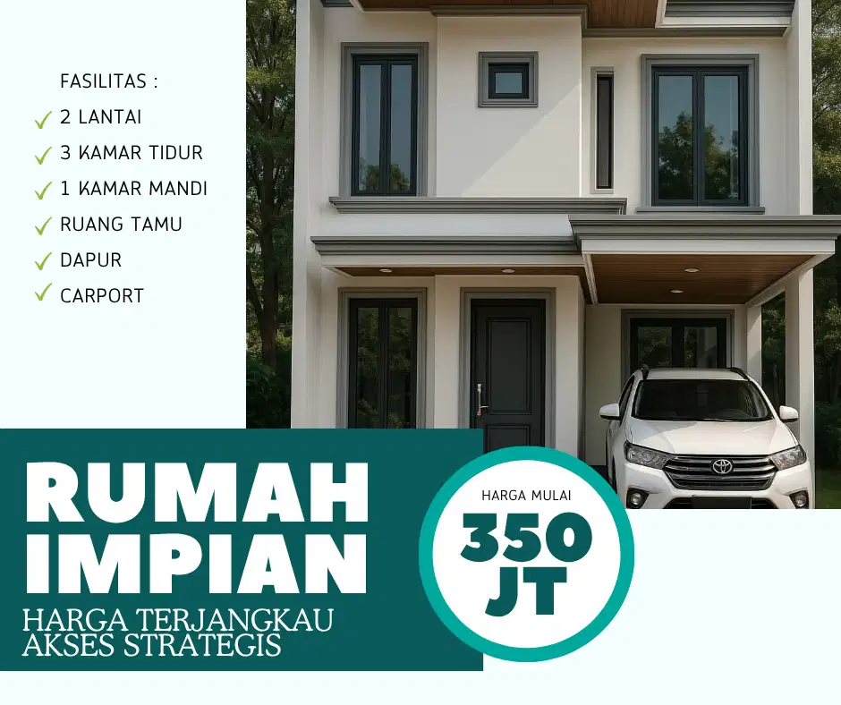 DIJUAL RUMAH 2 LANTAI 3 KAMAR HARGA TERJANGKAU UNIT TERBATAS