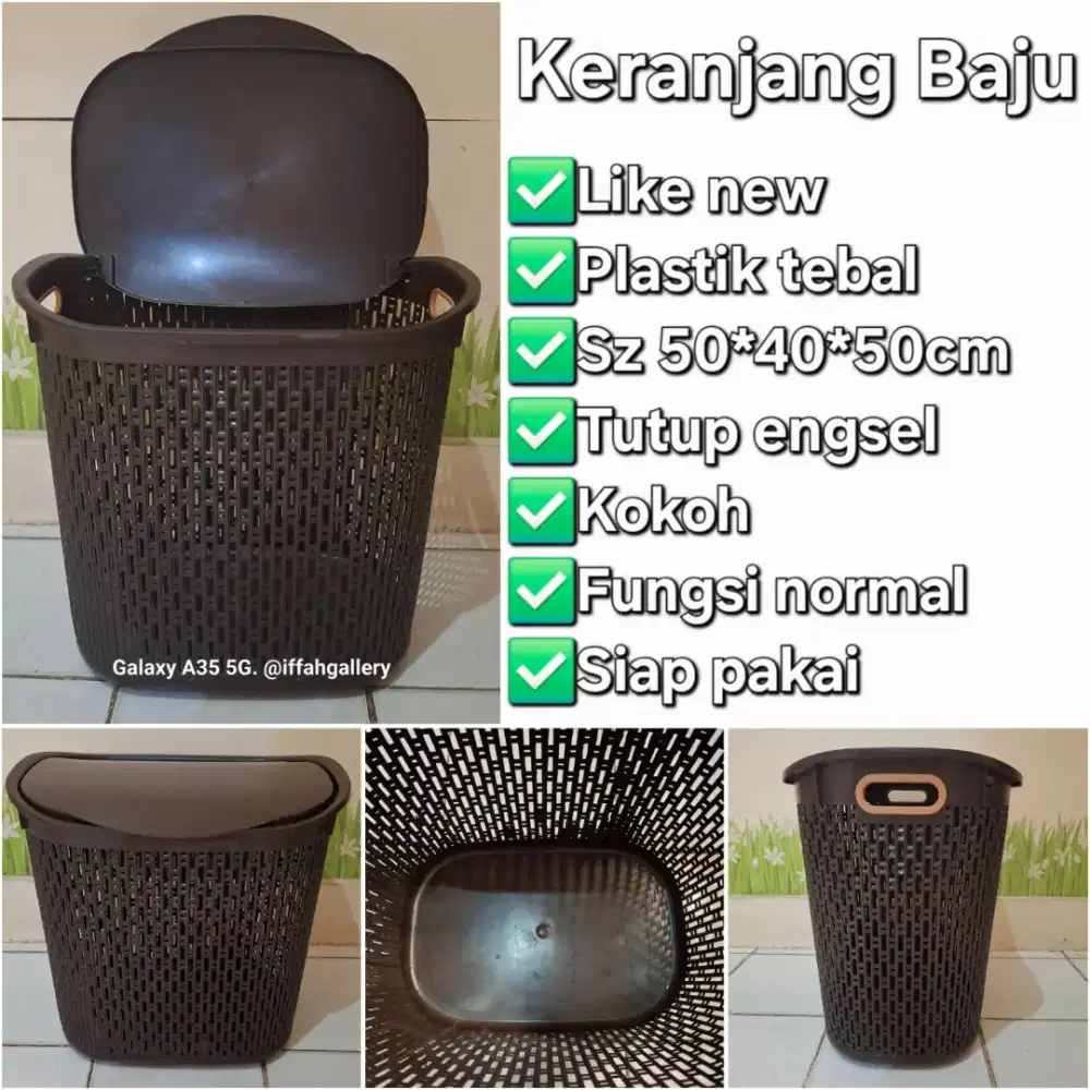 Keranjang Baju Plastik Tebal Kokoh Bersih Siap Pakai