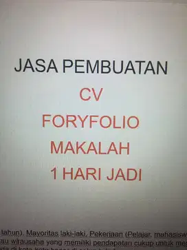 Jasa CV Forfolio & Tugas Makalah