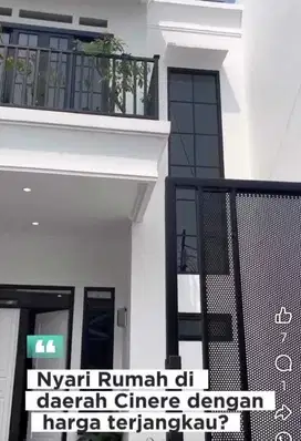 Rmh cantik minimalis 2 lantai di Cinere dgn harga  miring di kelas nya