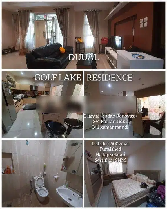 Dijual Rumah Golf Lake Residence Victoria Hills, Cengkareng, Jakarta Barat