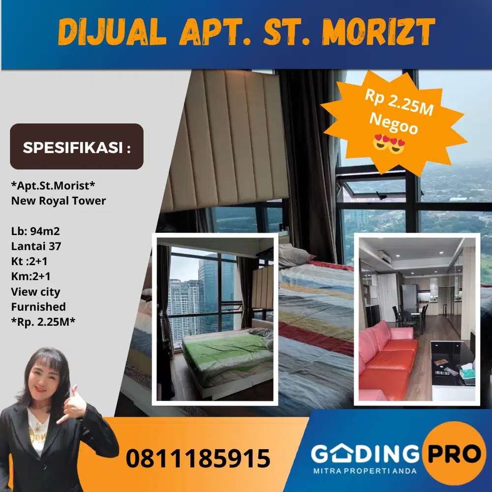 Jual Apartemen St. Moritz New Royal Tower Kembangan Jakarta Barat