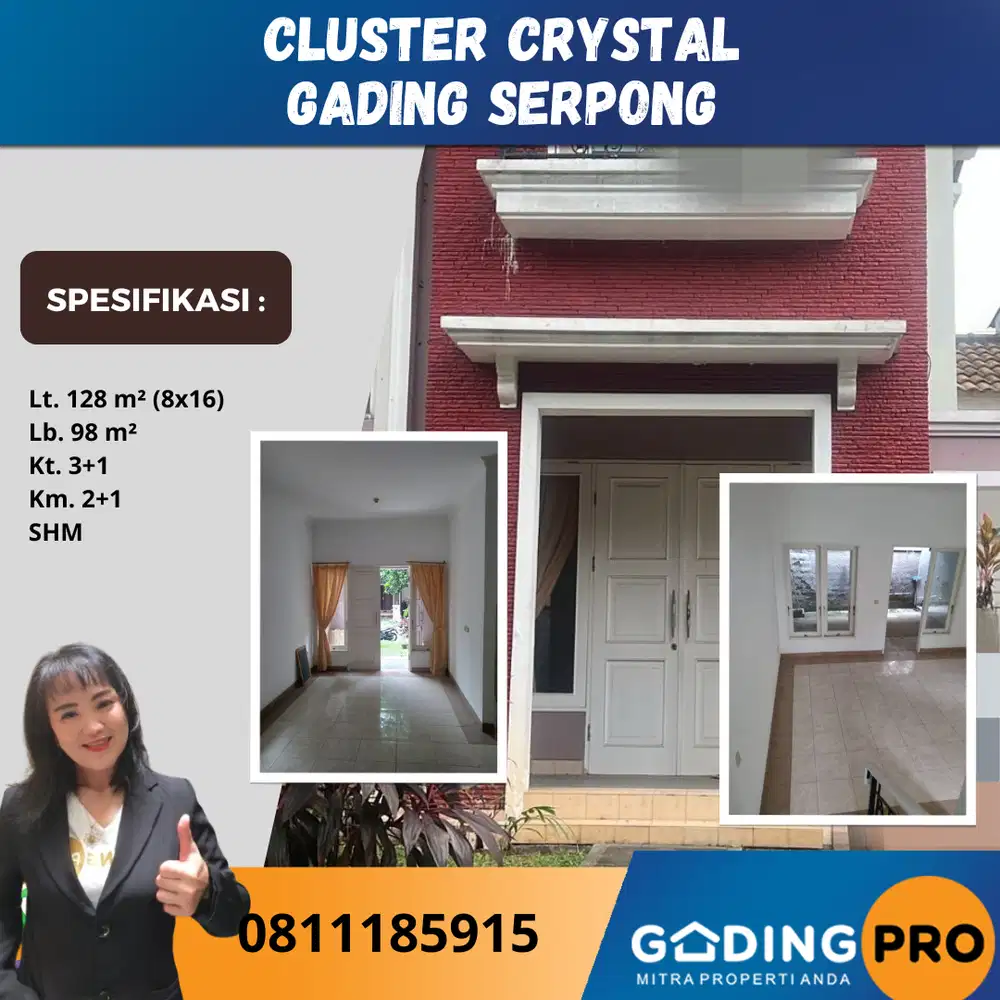 Jual Murah Rumah Cluster Crystal Gading Serpong Tangerang