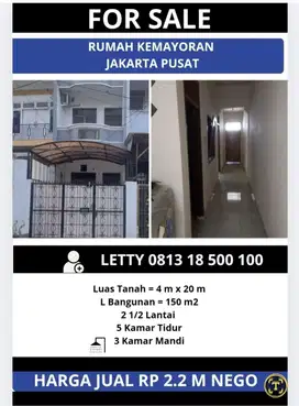 Rumah Siap Huni Bisa KPR Kemayoran Jakarta Pusat Rp 2.2 M Nego