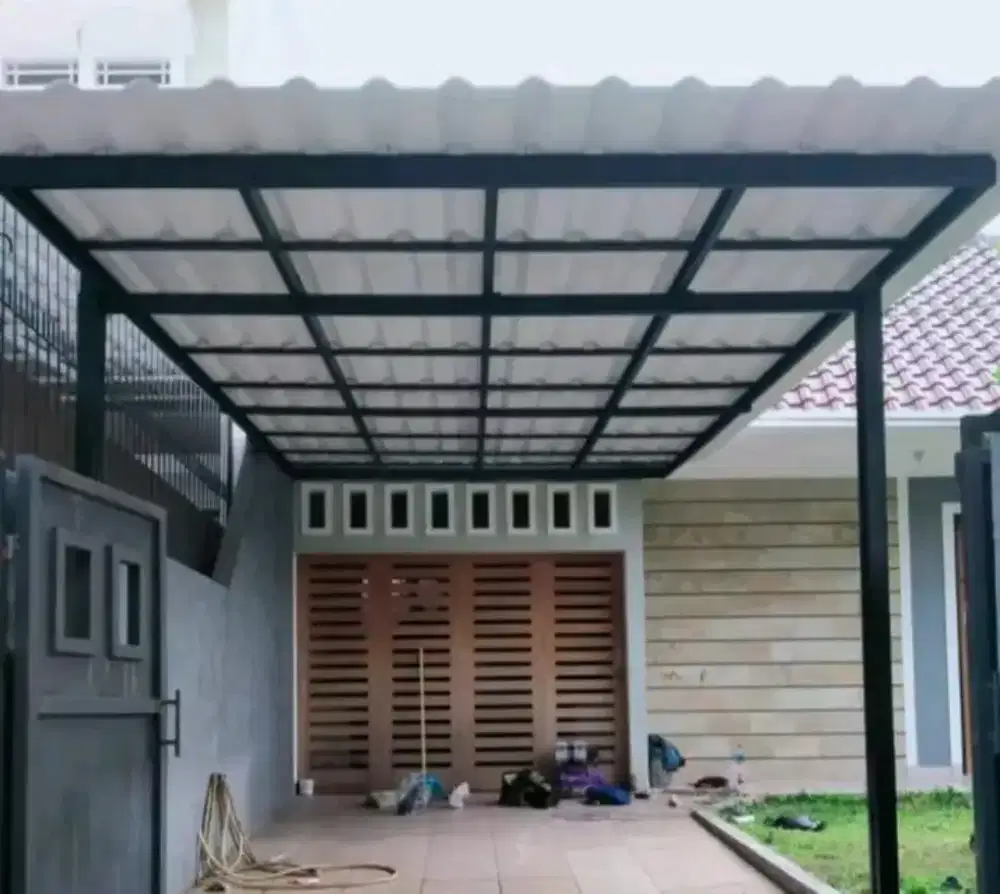Pasang canopy alderon dan atap