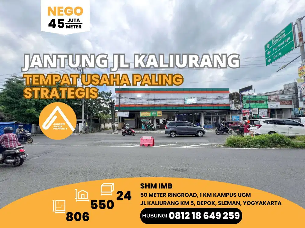 Jual Tempat Usaha Jalan Kaliurang Selangkah Ringroad Paling Strategis