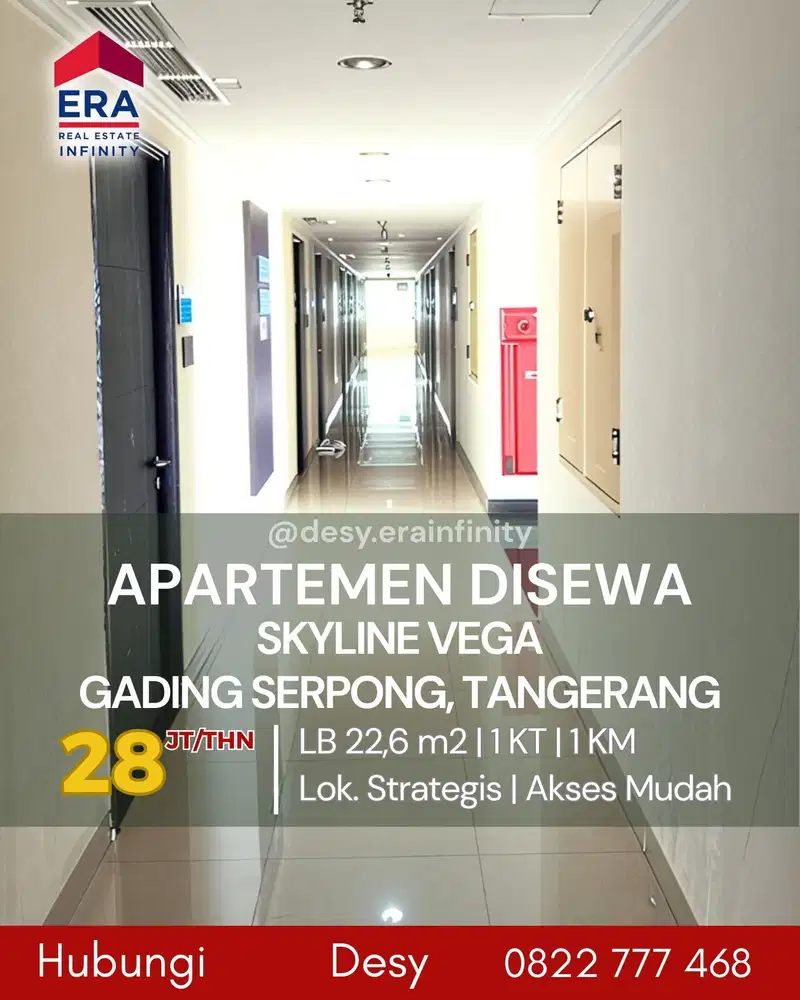 Disewakan Apartemen Skyline Vega di Gading Serpong, Tangerang