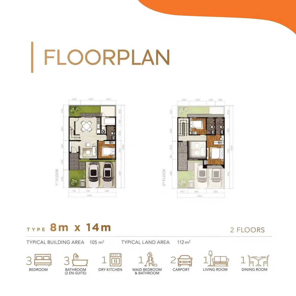 Rumah 2lt 8x14 3KT cluster maninjau ASYA JGC Jakarta Garden City