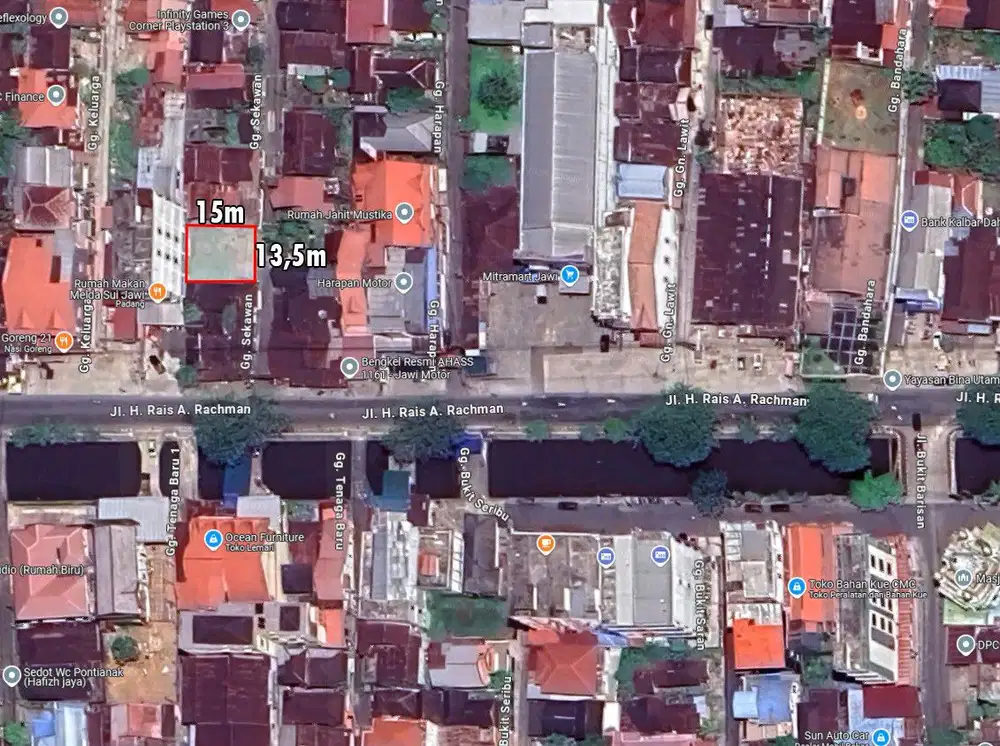 Dijual sebidang tanah (hanya +- 25m dr jalan raya sui jawi)
