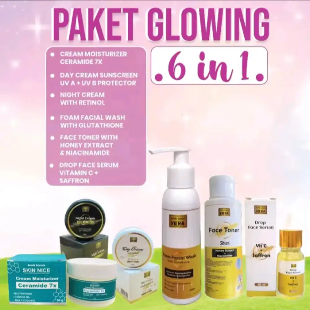 Paket skincare glowing 6 in 1