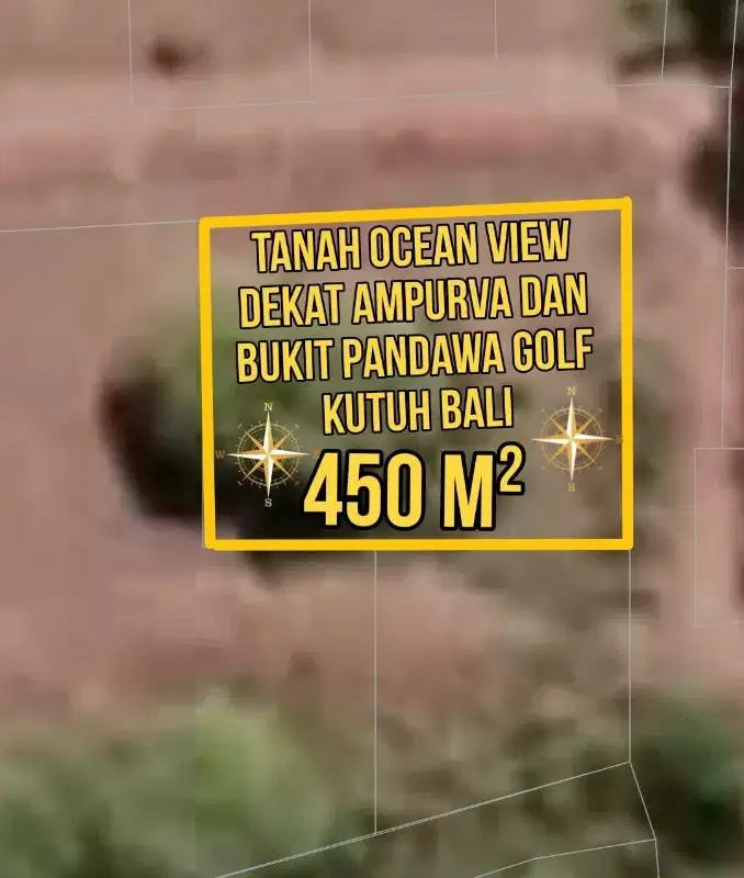 Tanah Ocean View Dekat Ampurva dan Bukit Pandawa Golf Kutuh