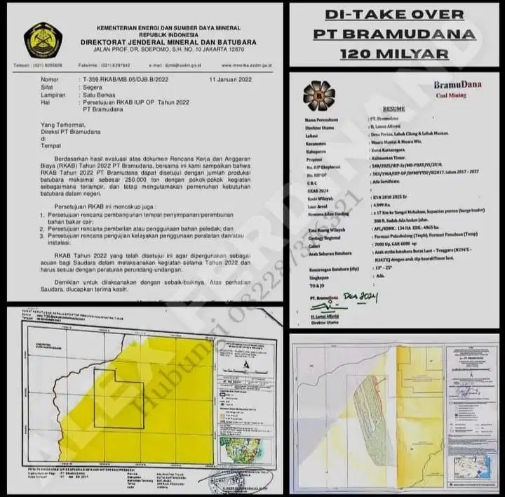 Dijual take over tambang Kutai Tarumanegara Kaltim