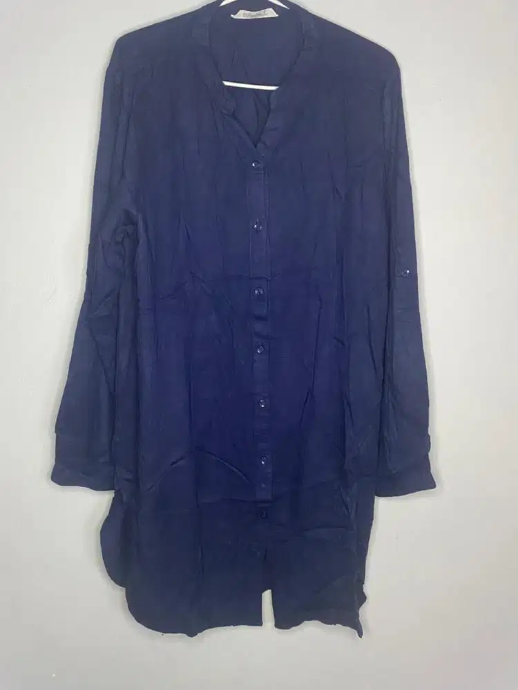 Blouse navy duyung polos preloved