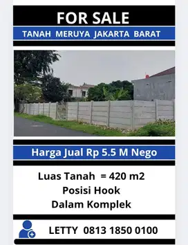 Tanah/Kavling Meruya Jakarta Barat Rp 5.5 M Nego