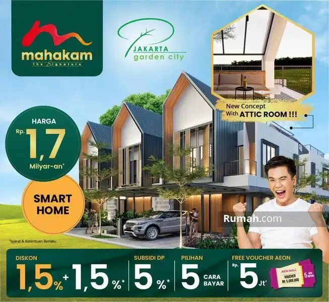 perdana rumah minimalis type 3KT luas 75m cluster mahakam Jakarta Gard