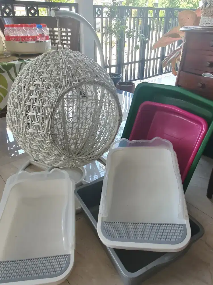 Ayunan rotan kucing besi outdoor/indoor