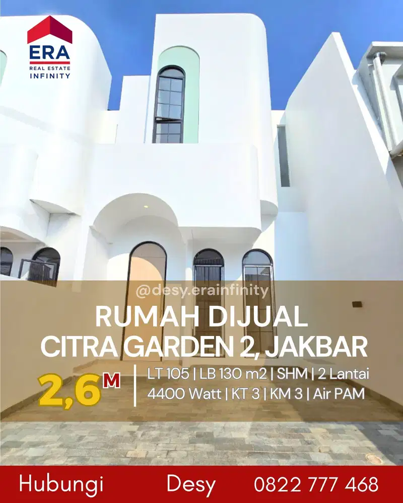 Dijual Rumah Little Santorini di Citra Garden 2, Jakarta Barat