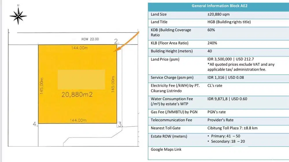 Dijual Tanah dalam Industri di MM2100 Bekasi