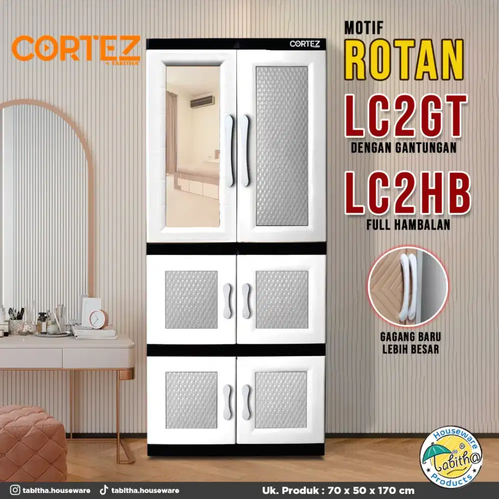 Lemari plastik jumbo 4 susun kaca panjang