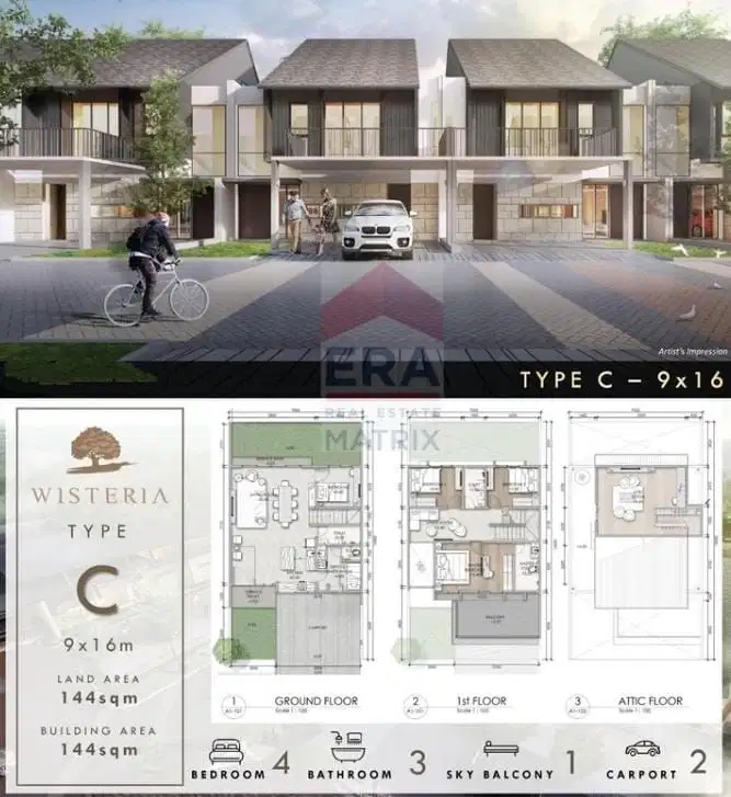 DIJUAL Rumah Cluster Wisteria type C