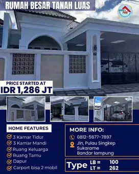 RUMAH BESAR TANAH SANGAT LUAS LOKASI STRATEGIS