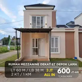 Miliki Rumah Cantik Konsep Mezanine 3 juta all in di depok