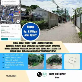 Dijual Cepat Tanah Kavling Dekat kampus UNPAR Bandung dibawah Pasar